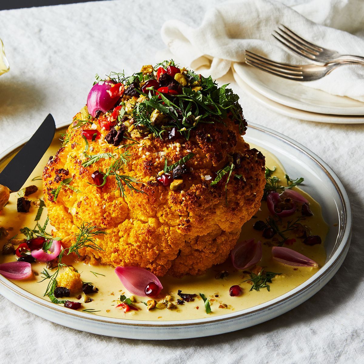 Jeweled Whole Roast Cauliflower