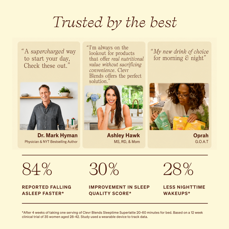 An infographic-style promotional graphic on a warm cream background with the headline 'Trusted by the best.' Three vertical panels show portraits of Dr.